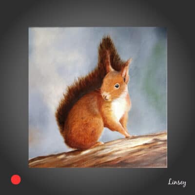 Tableau Ecureuil roux - Peinture à l'huile